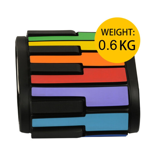 Portable Electronic Keyboard 49 Key Roll Up Piano with Speakers and Microphone Input Rainbow 1