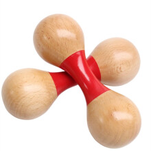 Maracas for Kids Double Head Wooden Percussion Set with Bright Sound and Comfort Grip 2pcs