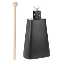 7' Metal Cowbell with Stick for Drum Set, Loud Clear Ring for Concerts, Bands and Sports
