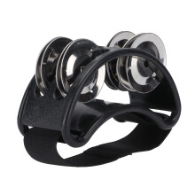 Foot Tambourine with Clear Metal Jingles, Adjustable Hands Percussion for Live Performances