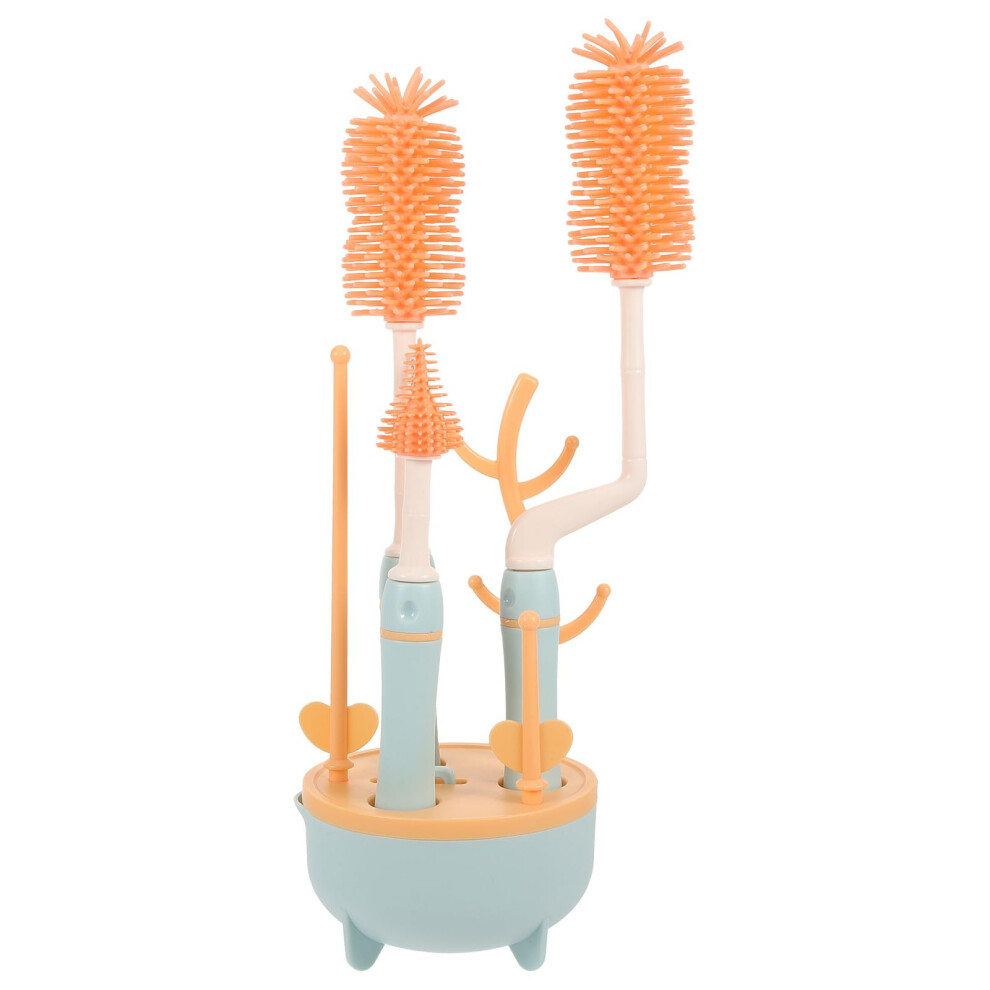 Bottle Cleaning Brush Kit with Stand, MultiUse Baby Bottle and Straw Cleaner, Deep Reach, Scratch