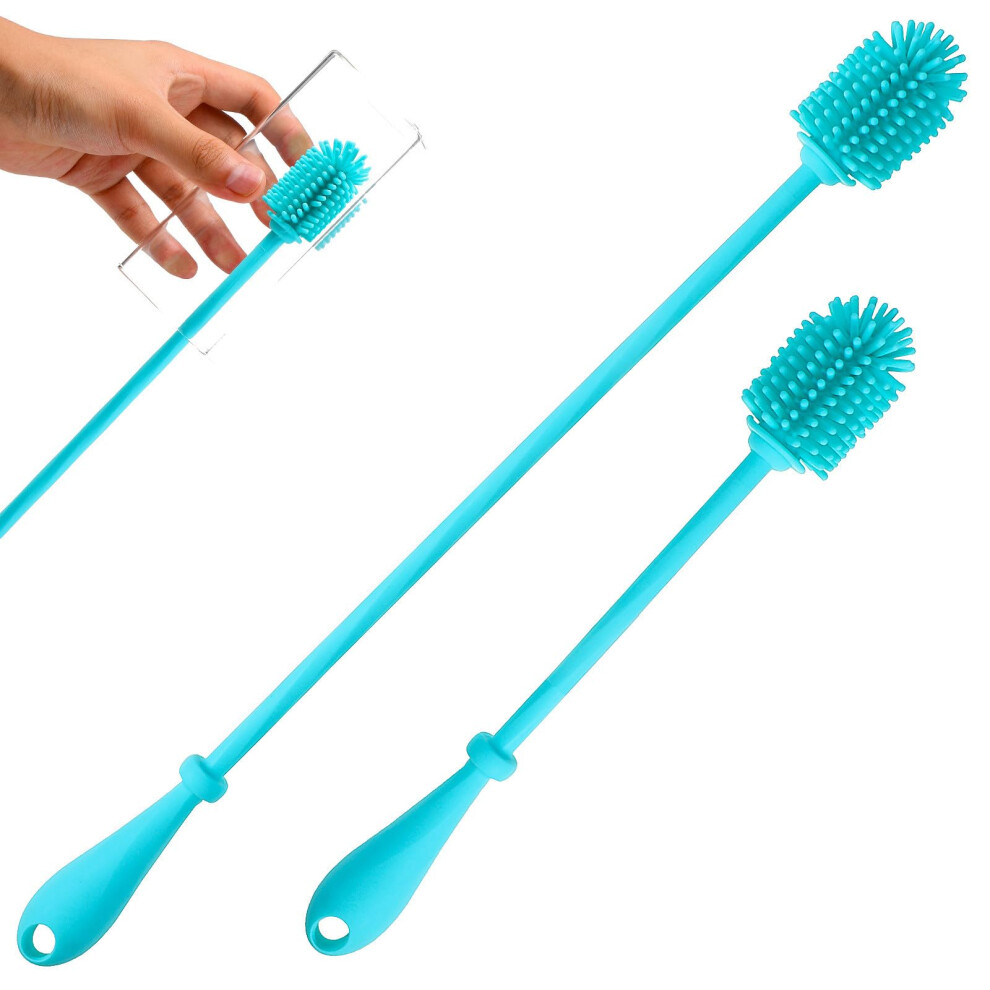 Baby Bottle Cleaning Brush Set Silicone Soft Bristles Deep Reach Reusable Nipple Cleaner