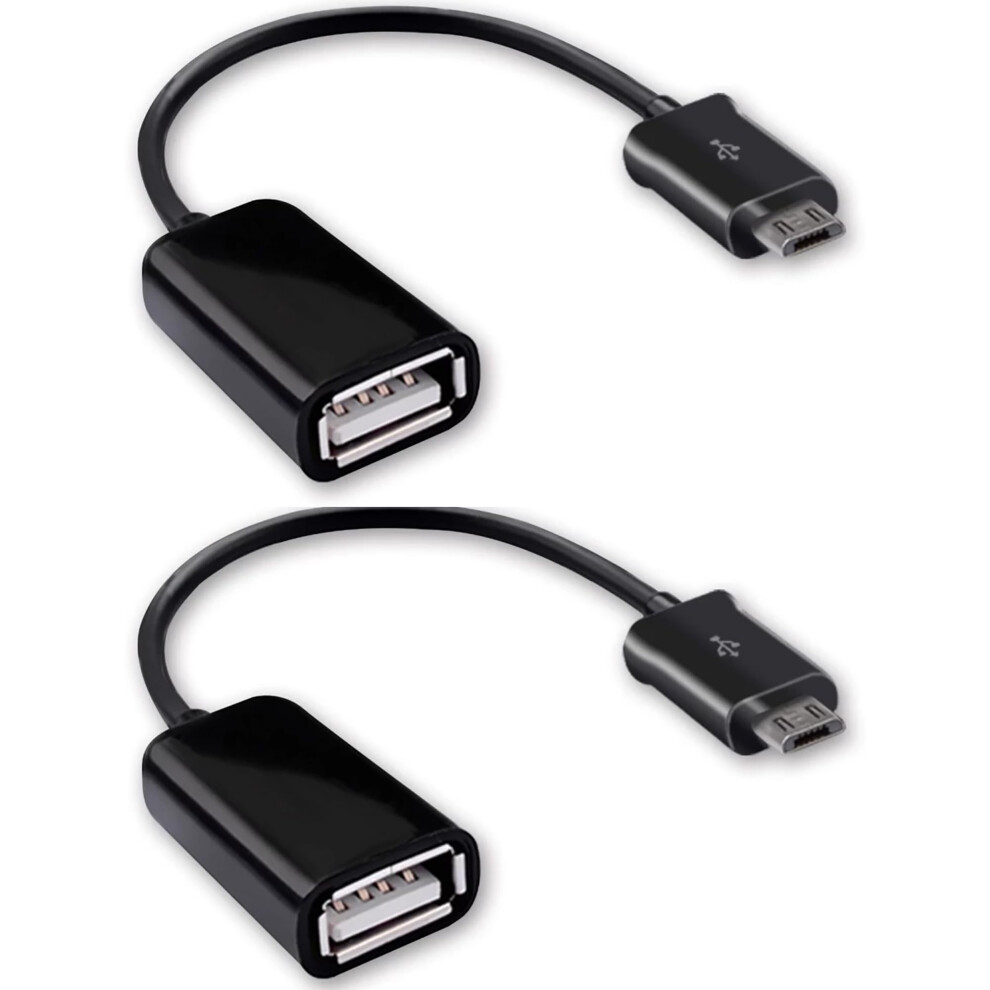 Otg Micro Usb Adapter 2 Pack For Samsung Galaxy Tab A 8.0 Speed Data Transfer Plug And Play Black 9771547080589