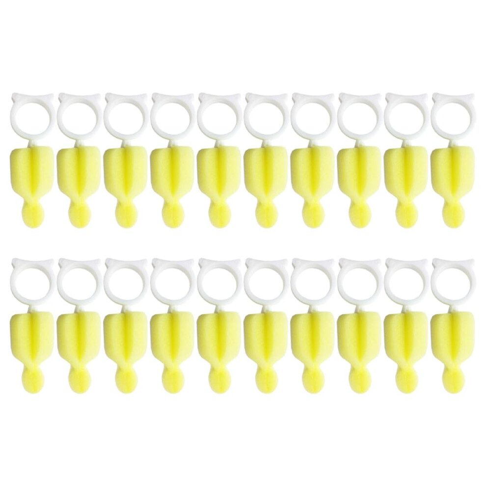 20 Pack Baby Bottle Brush Set with Soft Sponge Heads and Nipple Cleaner for Easy Storage