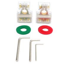 Car Battery Terminal Connectors 2 Pcs 0/2/4/6/8 AWG with Protectors & Shims
