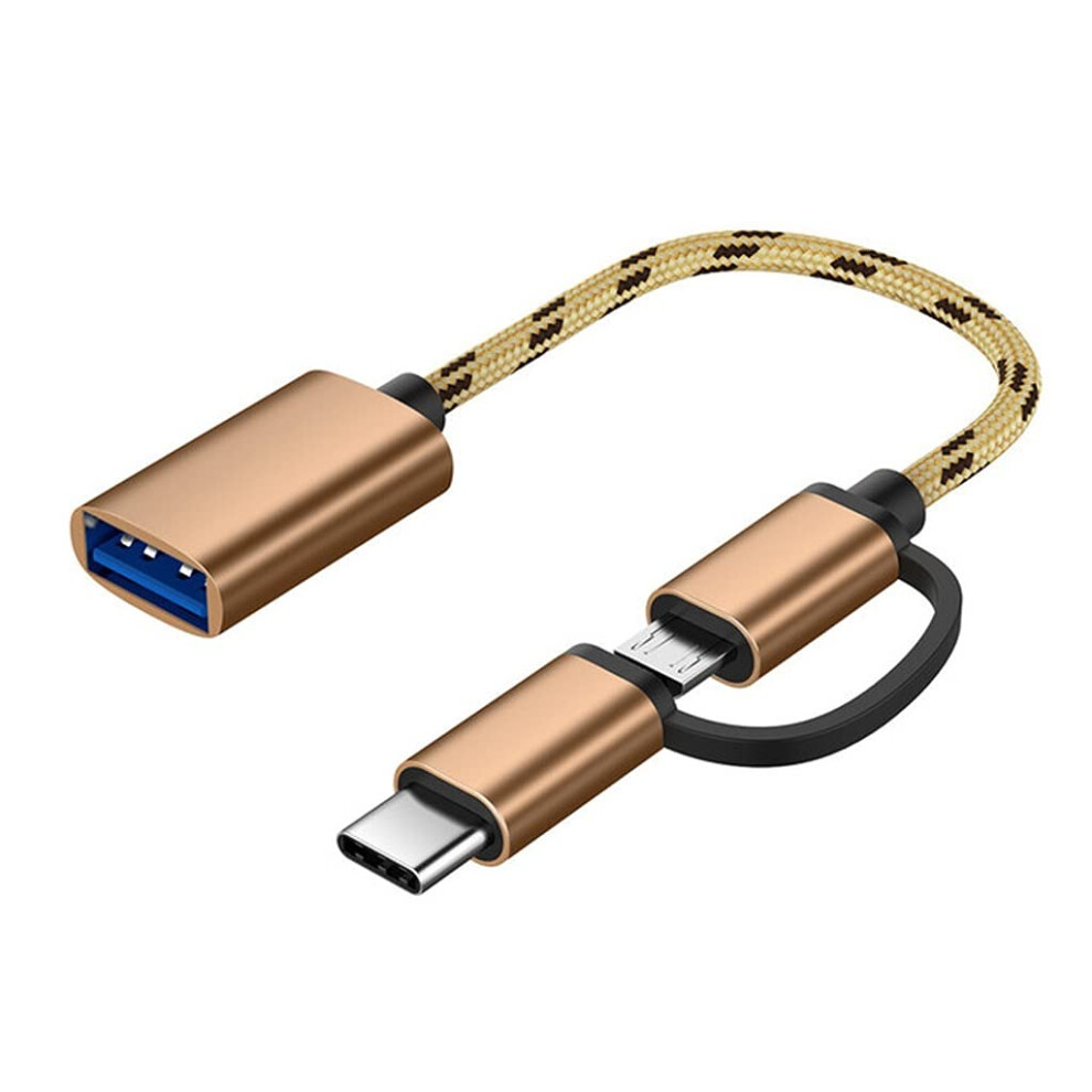 2 In 1 Usb 3.0 Otg Adapter Cable Typec Micro Usb, Speed Data Transfer, Gold 9771547066668