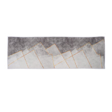 Antislip badmat voor keuken en badkamer, sneldrogende zachte mat met goudkleurig geometrisch patroon, kind- en huisdiervriendelijk vloerkleed in