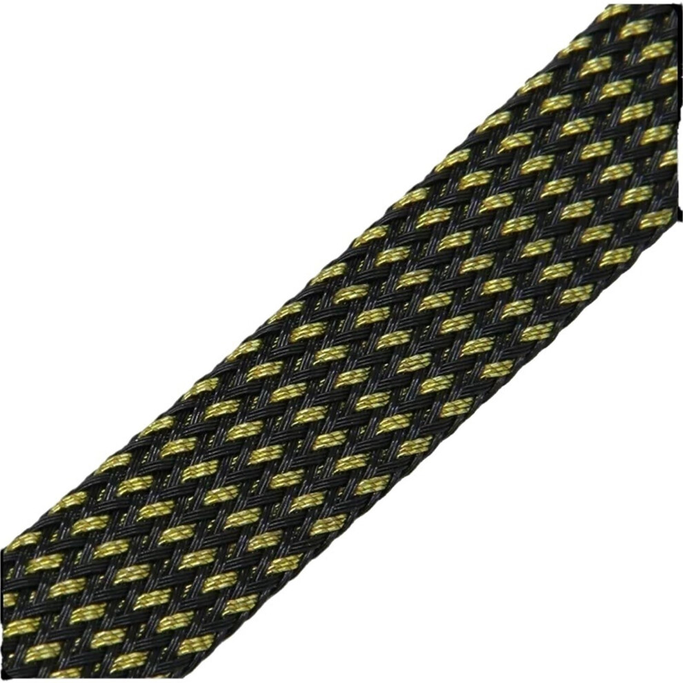 Cable Management Sleeve 14Mm Pet Braided, Expandable Wire Loom Protector Black Gold 3.0M 9092120787412