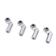 4 piezas de rótula esférica de metal de aleación, 7.0 mm, rosca M4, plateada