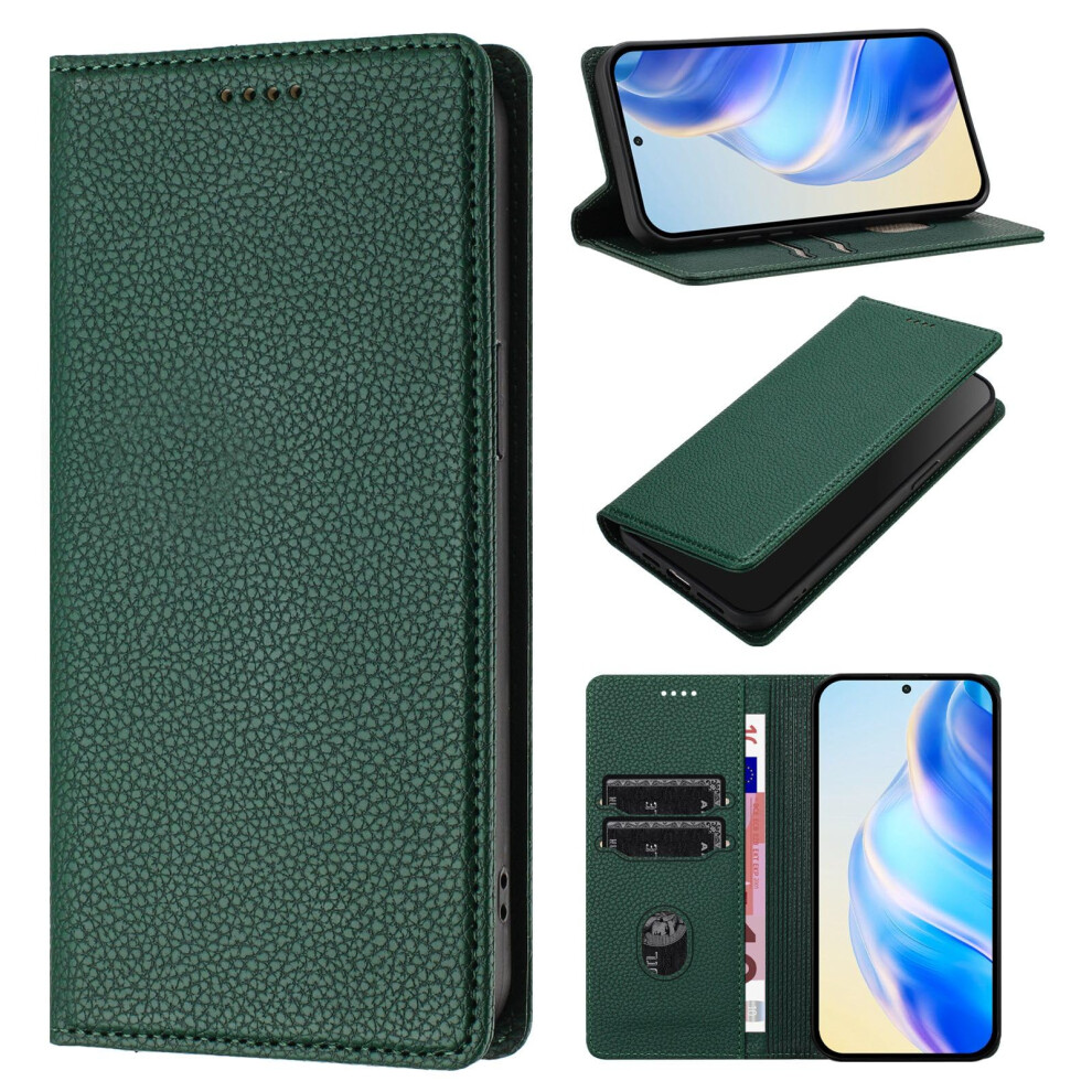 Wallet Case Leather Flip Cover With Card Slots Magnetic Closure Stand For Samsung Galaxy A36 5G Green 9092120203554