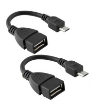 Micro USB OTG Cable Adapter Direct Connection Black for Celkon Millennia Q58 Android Smartphone