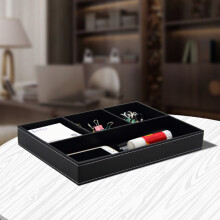 Lederimitat-Valet-Tablett Organizer Box 30 cm x 20 cm x 4 cm, Mehrzweck