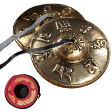 Tibetan Gong Bell 2.6 Inch Copper with Engraved Sacred Mantra for Healing Yoga and Meditation