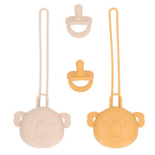 Reusable Sterilizing Case Ultra Light Silicone Pacifier Set with Soft Satin Textured Nipple and Textured Shield for Teething Relief