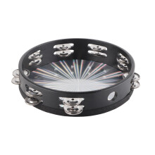 10 Inch Double Row Tambourine with Stainless Steel Jingles, Clear Loud Sound for Party and KTV