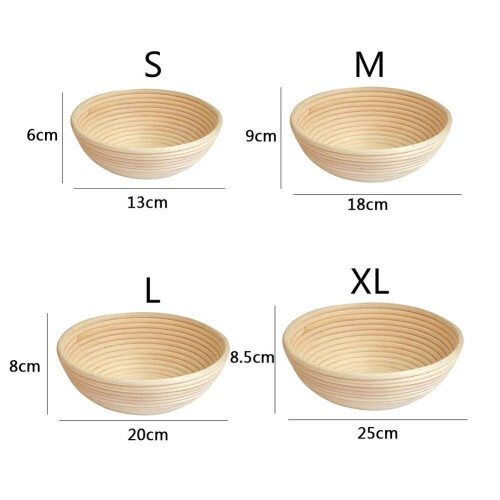 Rattan Bread Proofing Basket, 1PC, Multiple Sizes for Artisan Baking