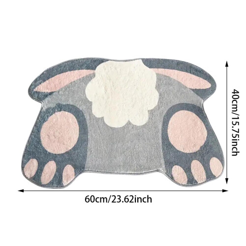 Easter Bunny Bath Mat Blue Tufted Bathroom Rug NonSlip  Absorbent Spring Decor 2