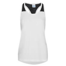 (M, Arctic White) AWDis Just Cool Womens/Ladies Girlie Smooth Workout Sleeveless Vest