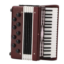 Miniature Wooden Accordion Model 6CM Red Tilia with Gift Box, Authentic Playable Decor for Music Lovers