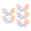 30 pièces de nœuds fleuris pour chignon, 3,5 cm, multicolores 3
