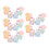 30 pièces de nœuds fleuris pour chignon, 3,5 cm, multicolores 4