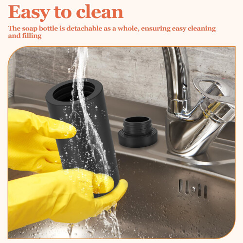 Dish Soap Dispenser Black Silicone Easy Squeeze LeakMinimizing Refillable Bottle for Kitchen Use 1