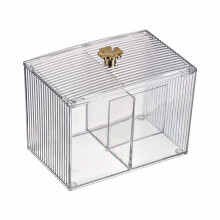 Cotton Swab Holder with Lid, Dual Compartment Cotton Pad Organizer for Bathroom and Travel