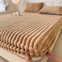 Velvet Fleece Fitted Sheet Ultra Soft Thermal Warm Bedding for Single and Double Beds