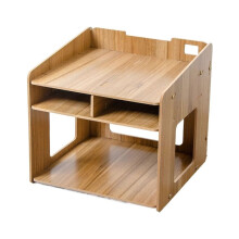 Wooden Printer Stand with Hidden Storage Drawer, Durable MDF Rack for Home Office Small Spaces