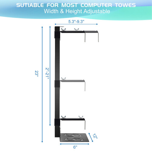 Adjustable CPU Holder Under Desk for PC Tower, Heavy Duty 55lbs, Protects Computer from Damage 1