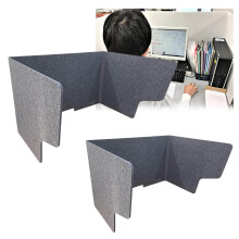2 Pack Desk Privacy Screen with Noise Reduction, ThreeSided Office Desk Divider, Grey 39in