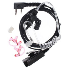 Earpiece with Clear Acoustic Tube and PTT for Baofeng UV5R BFF8HP UV82 TwoWire Headset