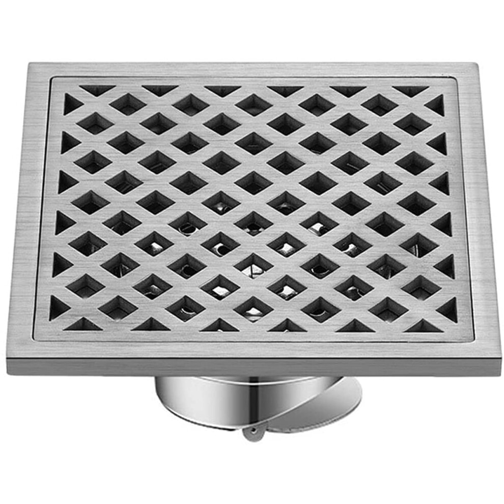 Square Stainless Steel Shower Floor Drain With Hair Strainer, Anticlog, Fast Drainage, Odor Prevention 9092120796704