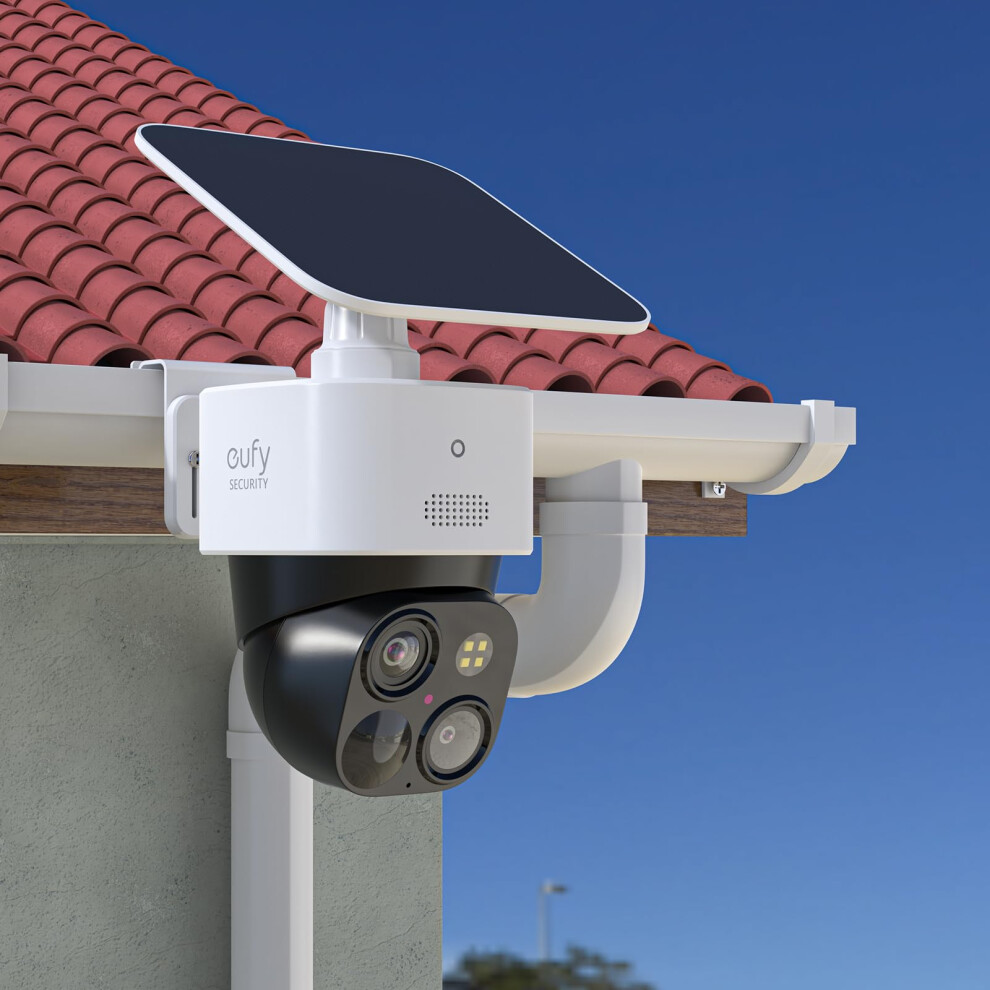 Mount Bracket For Eufy Solocam S340 With 360 Rotation, 90 Tilt, Weatherproof Gutter Design, White 9092120796858