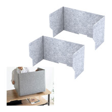 Desk Privacy Panel with Noise Reduction, Foldable Freestanding Portable Desk Divider, Red, Set of 2