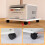 Printer Stand with Wheels and CPU Holder, Rolling Office Printer Cart, White, 4 Casters 3