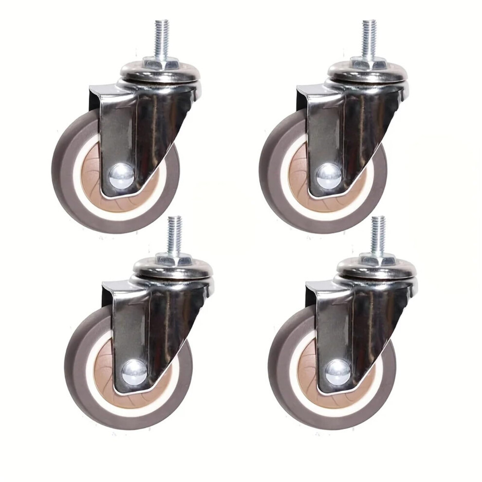 4 Pack 2 Inch Heavy Duty Tpr Swivel Caster Wheels With Brakes, Screw Mount For Furniture And Carts 9053599365310