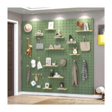 Beige Pegboard Wall Organizer 60x80cm Wood Pegboard Panel for Home Garage Neutral Decor
