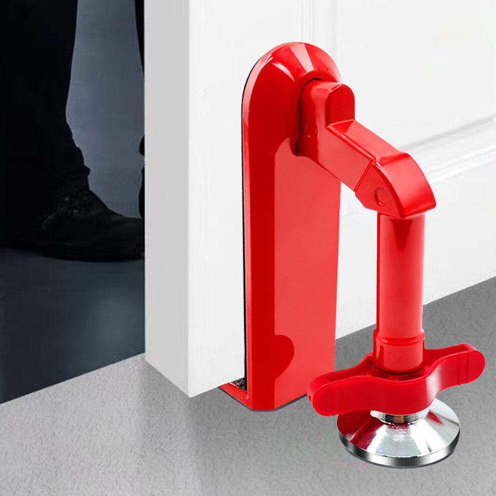 Portable Door Lock And Travel Door Stopper For Hotel Security, Antitheft Safety, Upgraded Red 9053599365945