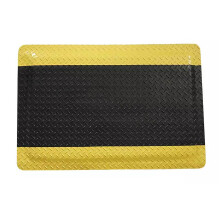 Industrial Anti Fatigue Mat with Yellow Border, Non Slip Ergonomic Cushion Support for Factory Standing Floors