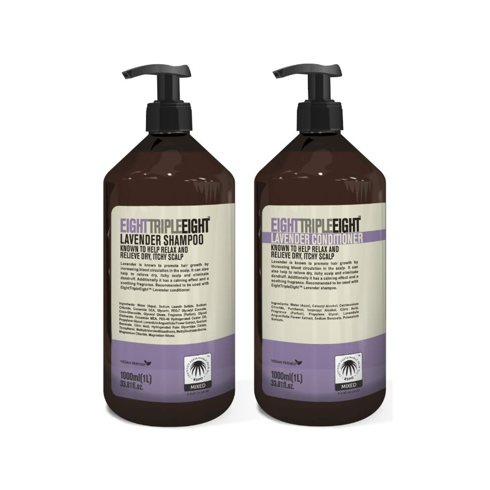 Eight Triple Eight Lavender Shampoo And Conditioner 1L