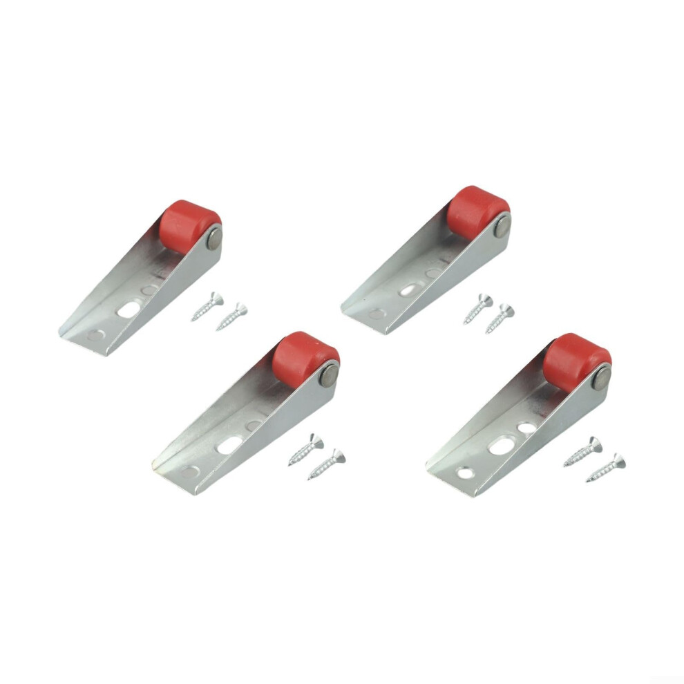 Swivel Caster Wheels For Furniture Smooth Quiet Rolling Sliding Door Pulley 4Pcs Red 9174973930563
