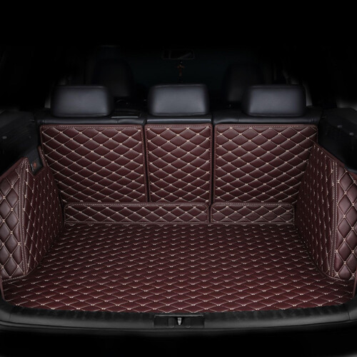Car Boot Protector for Audi A8 20142017 Brown Leather Trunk Mat AntiScratch Easy Clean