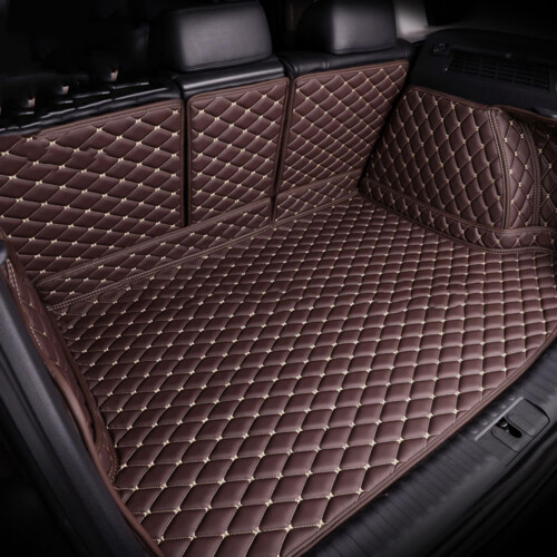 Car Boot Protector for Audi A8 20142017 Brown Leather Trunk Mat AntiScratch Easy Clean 1
