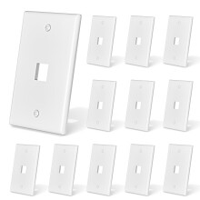 Ethernet Wall Plate 1 Port Cat6 RJ45 Keystone Single Gang White 12 Pack Universal Compatibility