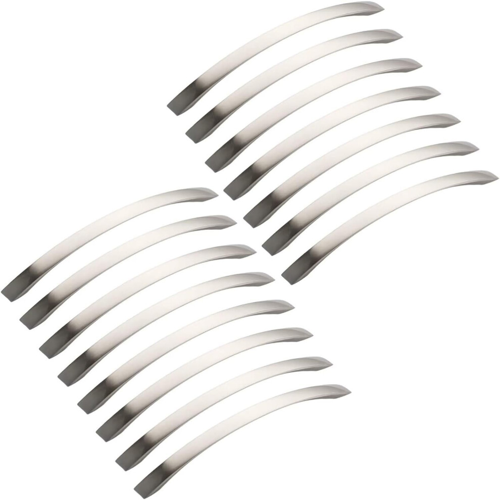 Brushed Nickel Drawer Pulls 224Mm Hole Centers, Aluminum Cabinet Handles Ergonomic Arch Bridge 9169991061115