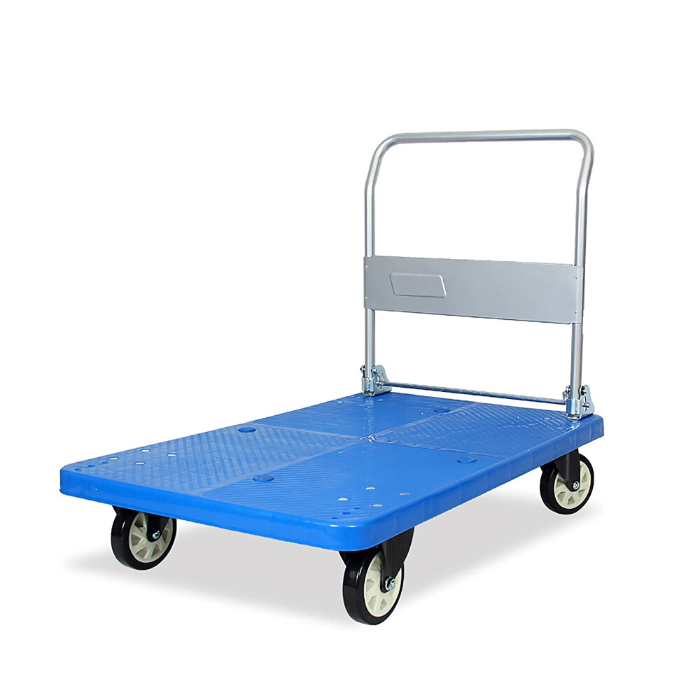 Platform Trolley Folding Hand Truck 300Kg Capacity Heavy Duty Warehouse Cart With Foldable Handle 9174973931430