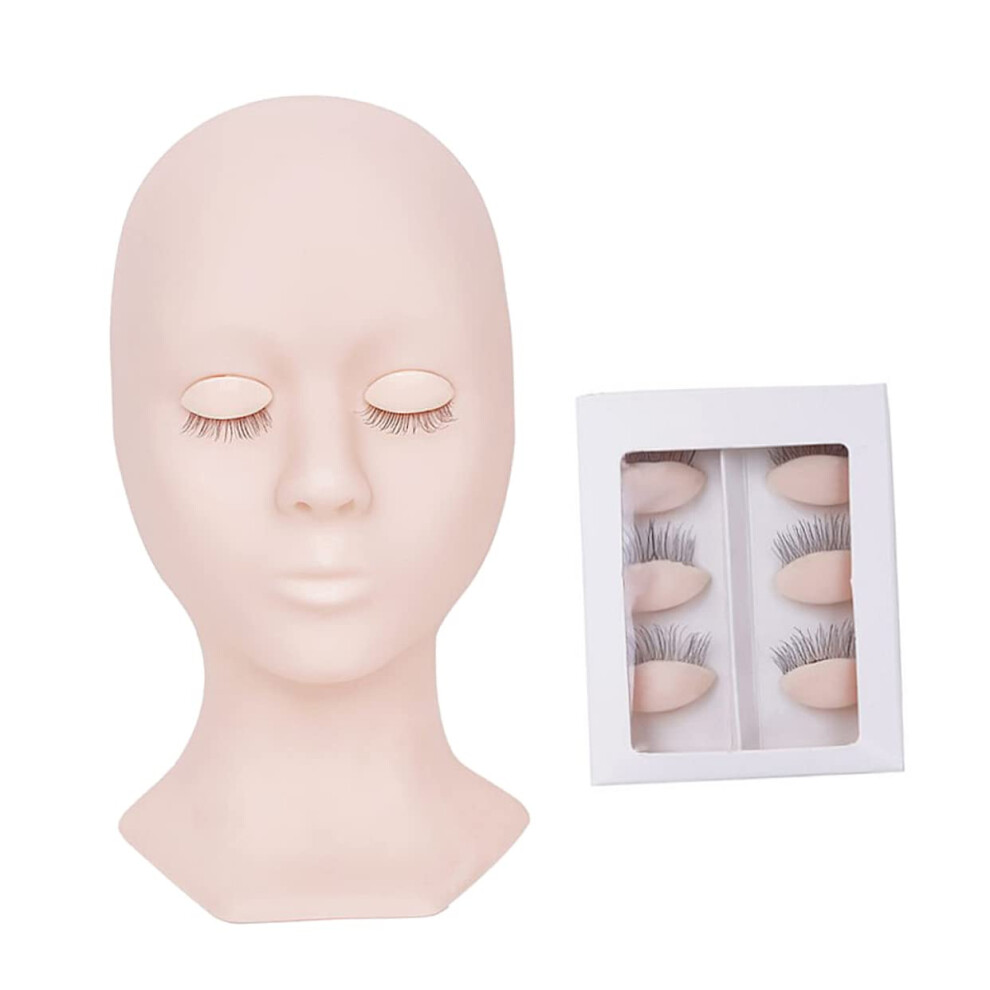 Eyelash Extension Mannequin Head with Replaceable Eyes for Makeup Practice and Lash Training