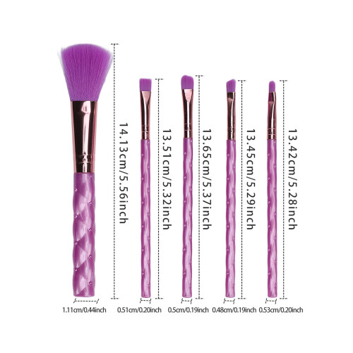 Set de 5 pinceles de maquillaje multifuncionales con mango de ABS 1
