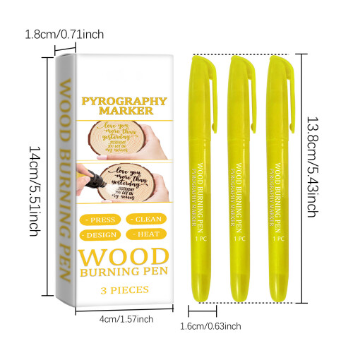 6 pièces de stylos à pyrogravure : pointe large et résistante à la décoloration 1